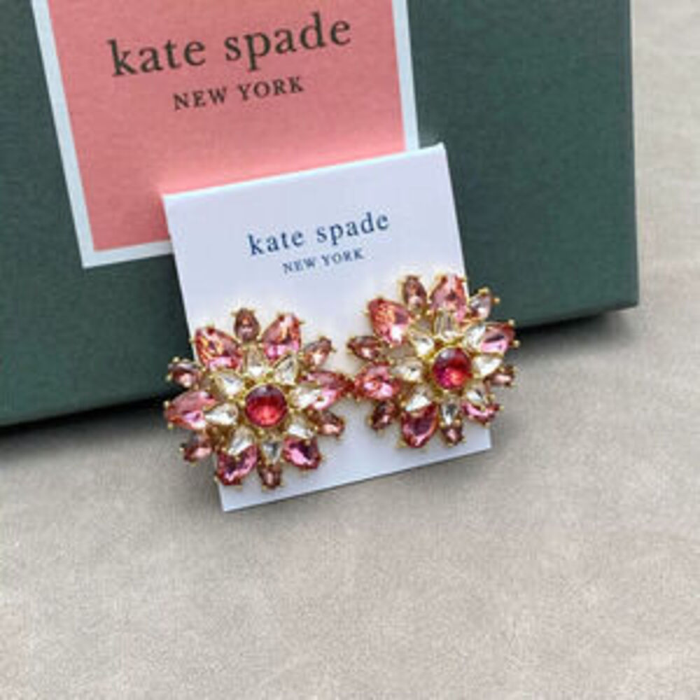 kate spade Pave Diamond Flower Stud Earrings